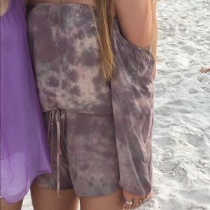 Blue Life Strapless Romper with Sleeves